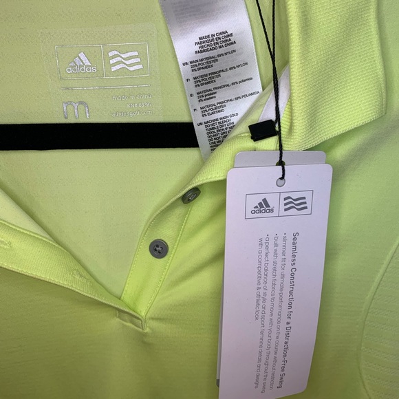 adidas Seamless Women’s Golf Polo SS Neon Green M - Picture 7 of 8